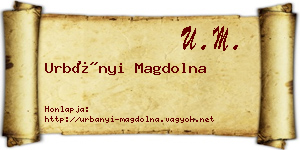 Urbányi Magdolna névjegykártya
