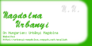 magdolna urbanyi business card