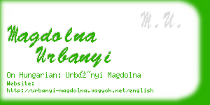 magdolna urbanyi business card